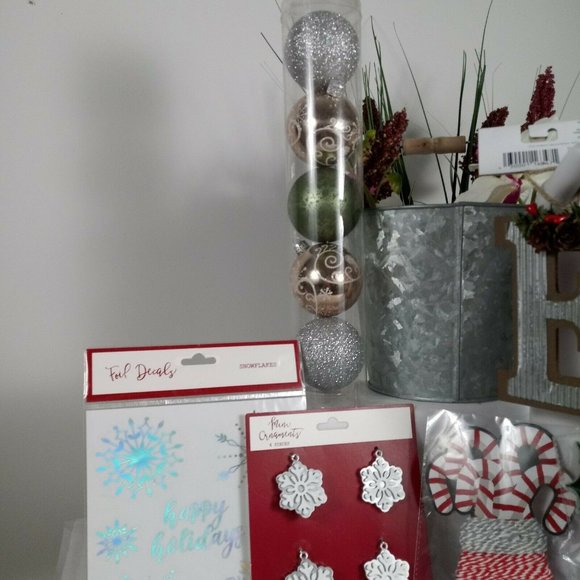 NEW Christmas Bundle Assorted Variety -Ornaments -Decals -Twine Holiday Decor - Picture 4 of 15